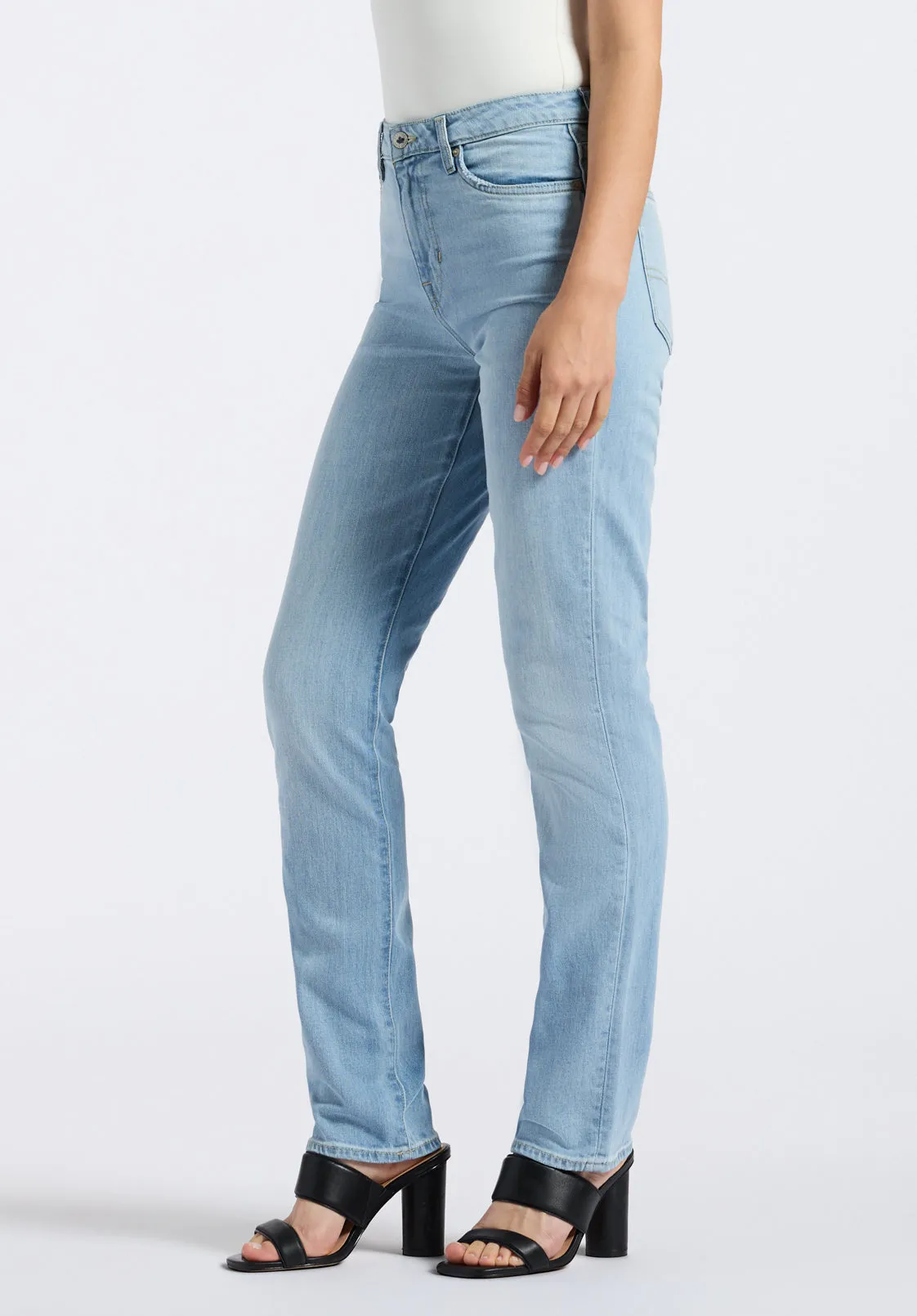 High Rise Straight Jayden Women's Jeans, Light & Soft Blue - BL15837
