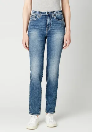 High Rise Straight Jayden Women's Jeans, Stonewashed Indigo - BL15836