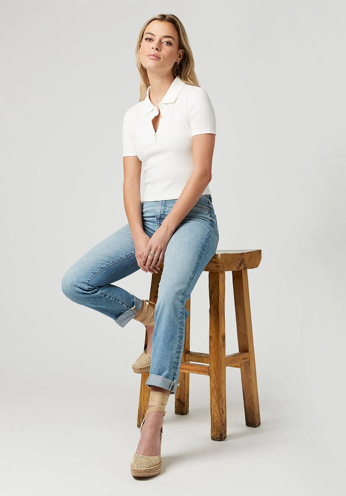 High Rise Straight Jayden Women's Jeans, Vintage Wash - BL15792