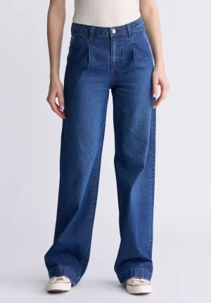 High Rise Wide Leg Addie Women's Jeans, Indigo Contrast - BL16002