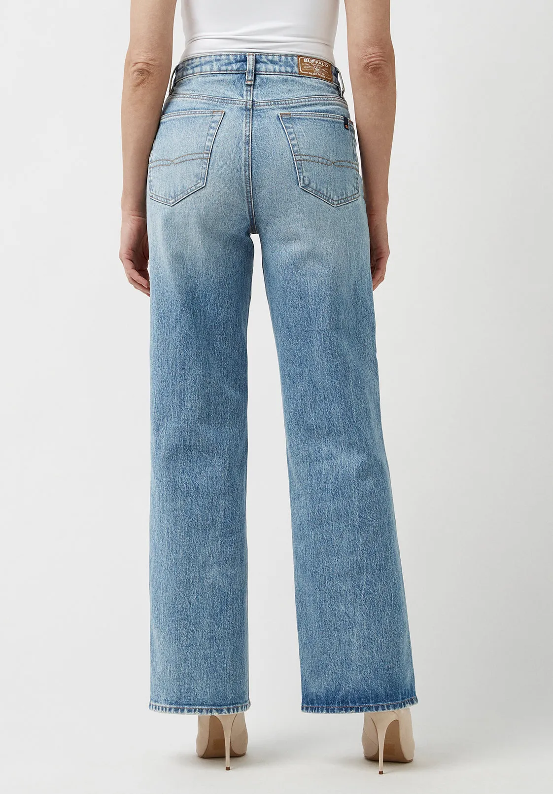 High Rise Wide Leg Addie Women's Jeans, Light Blue - BL15901