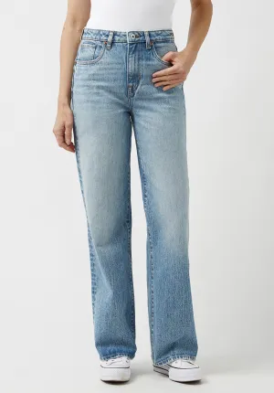 High Rise Wide Leg Addie Women's Jeans, Light Blue - BL15901