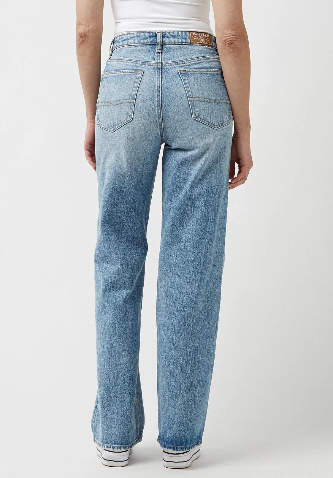 High Rise Wide Leg Addie Women's Jeans, Light Blue - BL15901