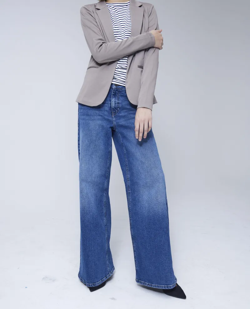 Ichi Twiggy Wide Medium Blue Flare Jeans