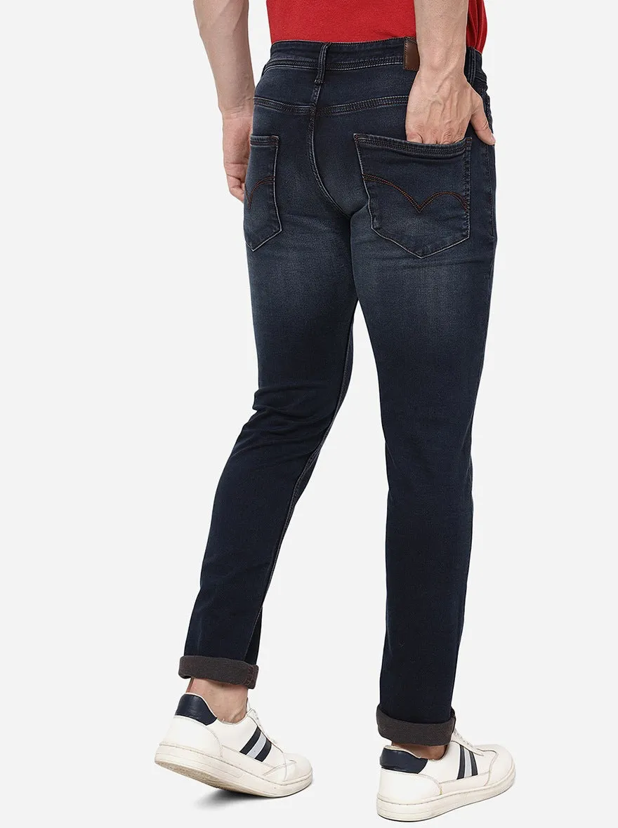 Ink Blue Solid Slim Fit Jeans | JadeBlue