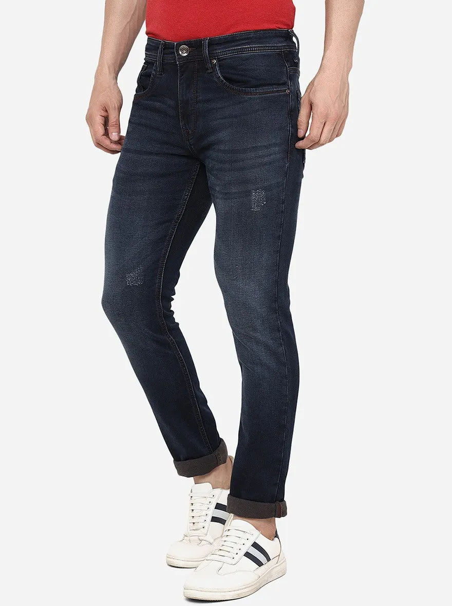 Ink Blue Solid Slim Fit Jeans | JadeBlue