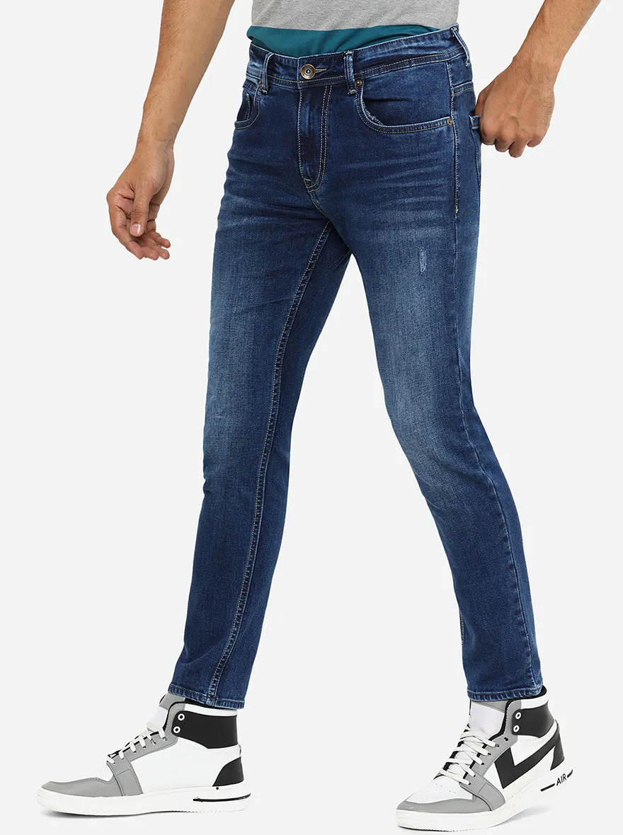 Ink Blue Washed Slim Fit Jeans | JadeBlue