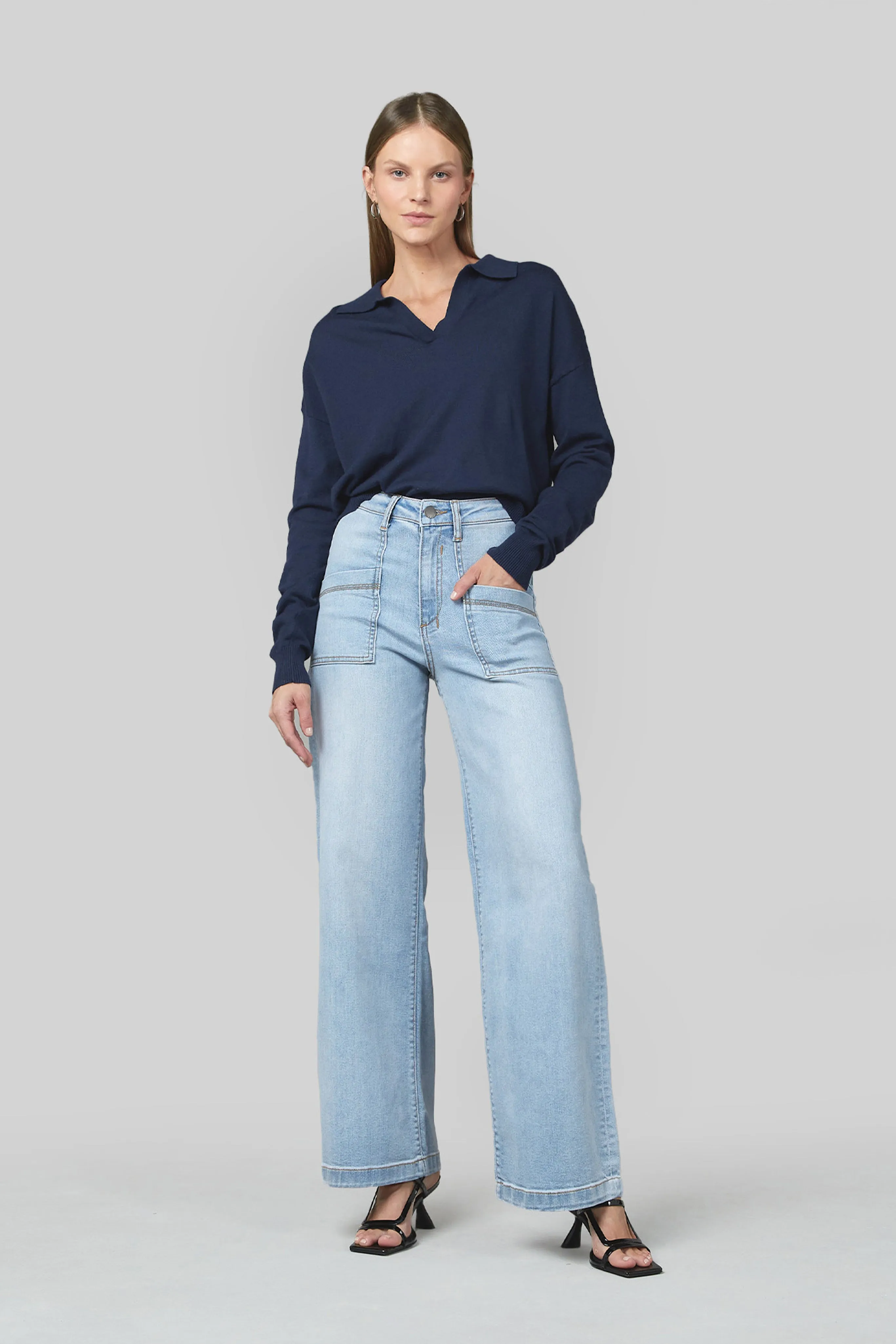 Jodi Sunbleach Wide Leg Jeans