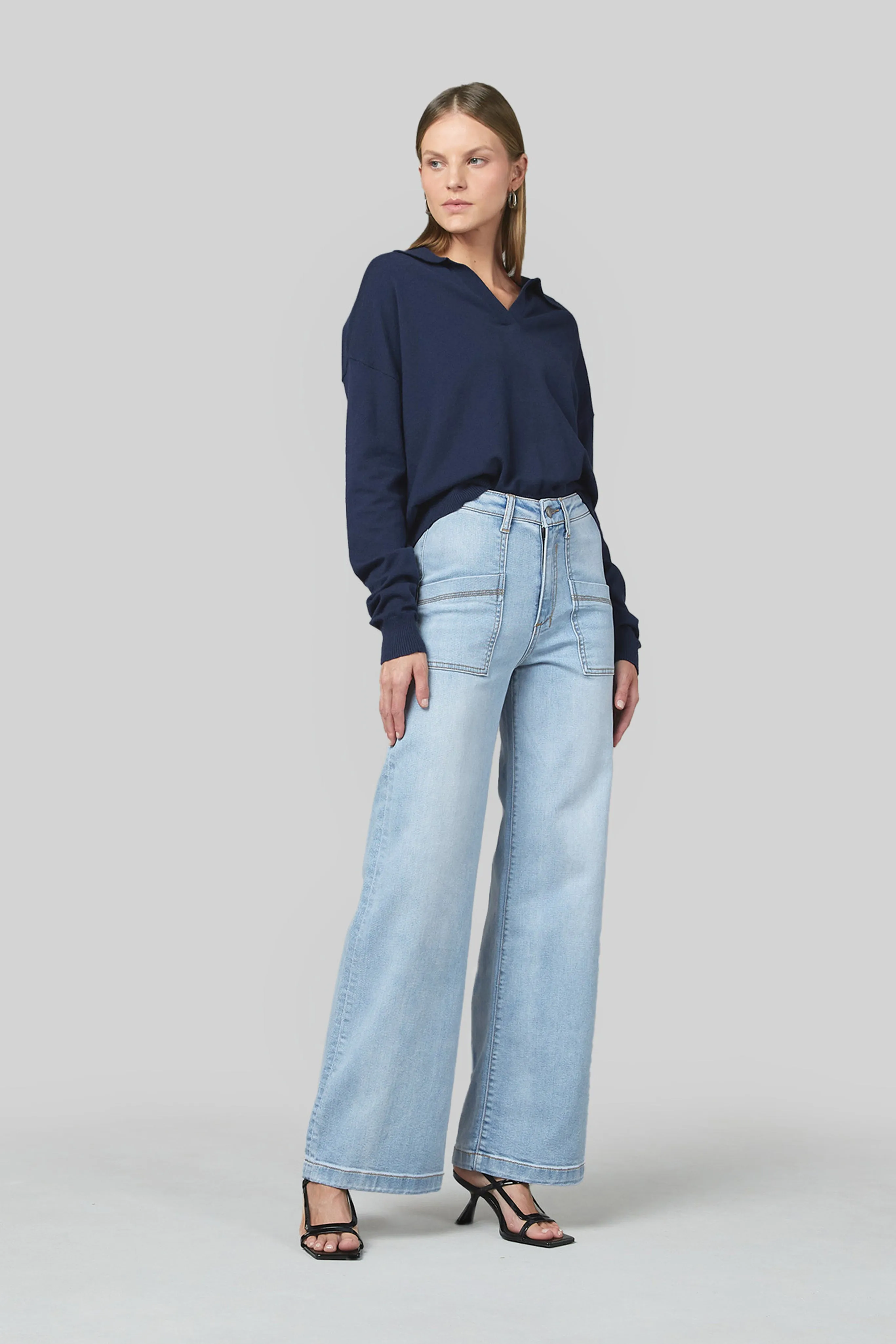 Jodi Sunbleach Wide Leg Jeans