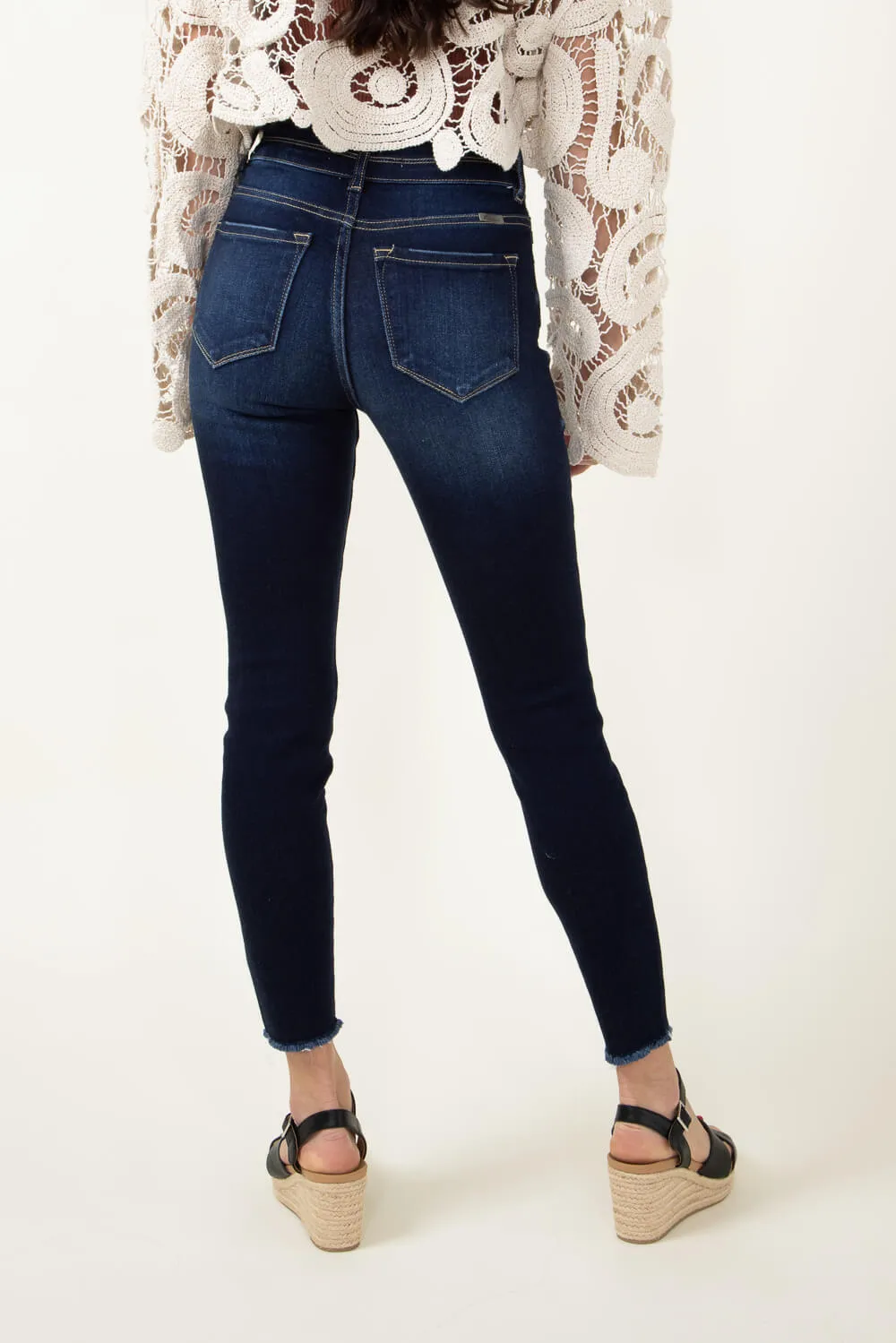 KanCan Danica High Rise Dark Wash Ankle Skinny Jeans for Women | KC7317D
