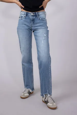 KanCan Mid Rise Straight Jeans for Women | KC9421M