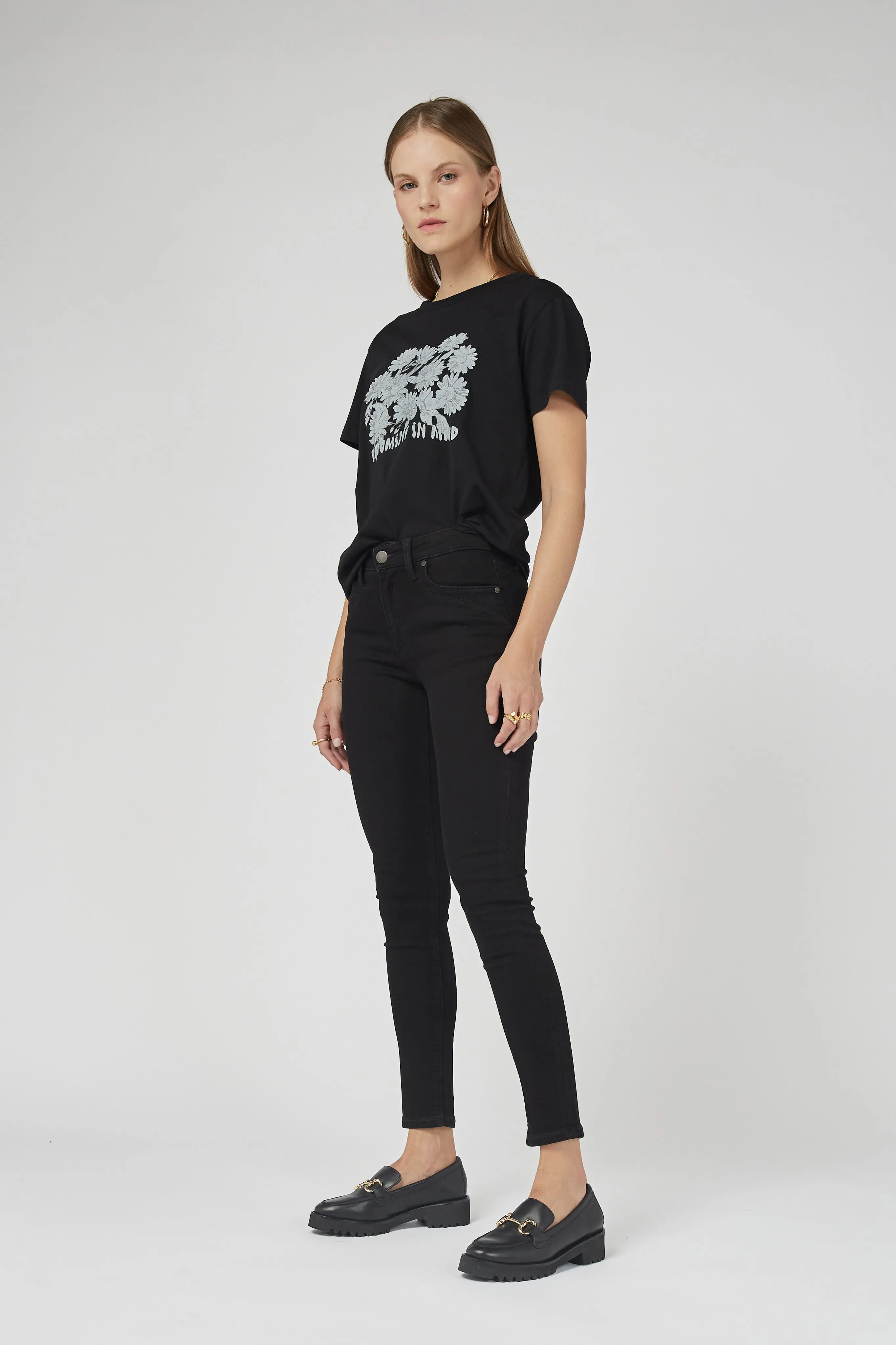 Lauren Mid Rise Black Jeans