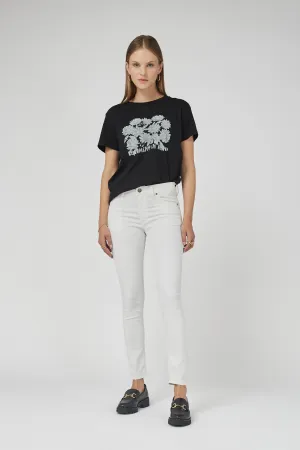 Lauren Mid Rise Coated White Jeans