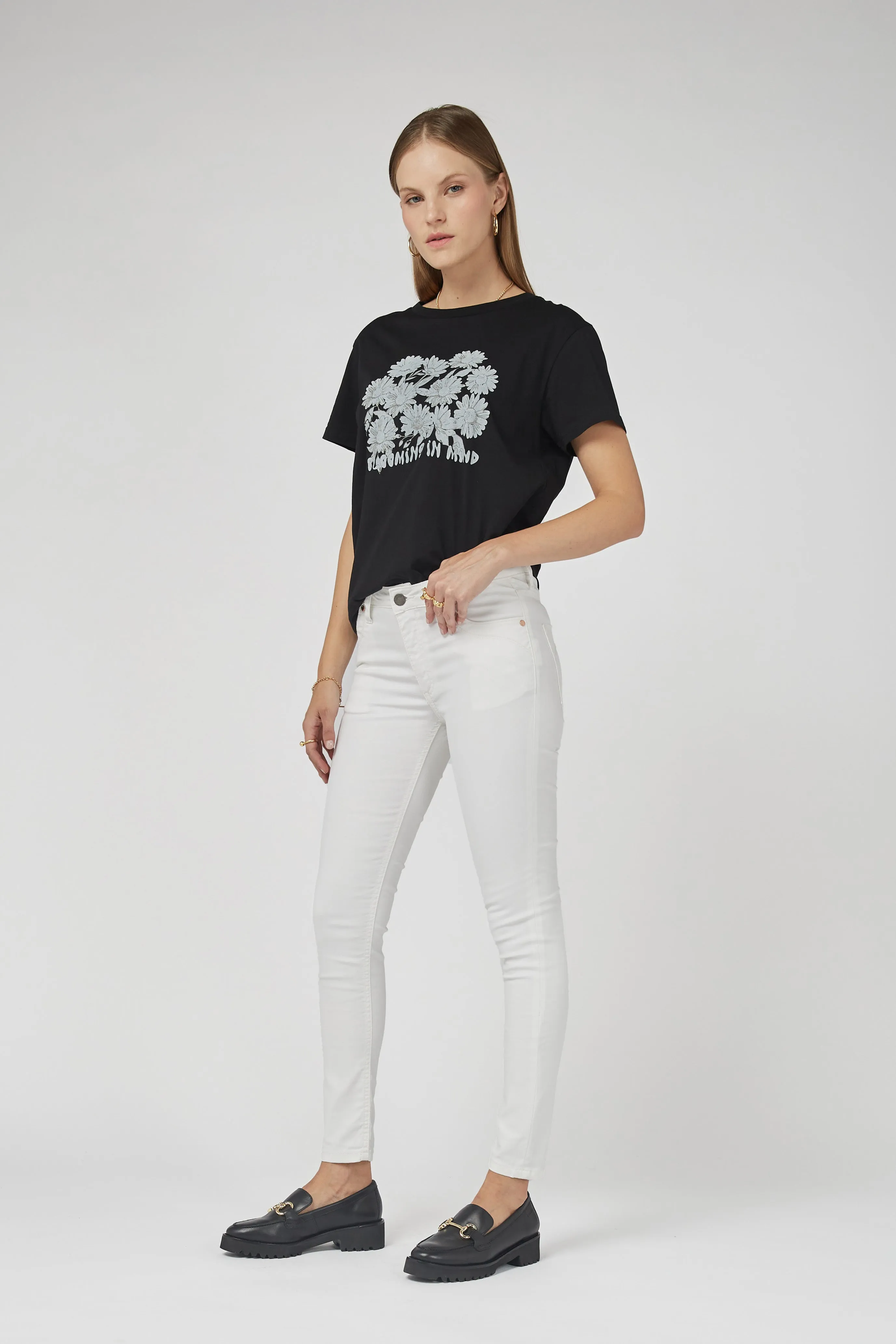 Lauren Mid Rise Coated White Jeans
