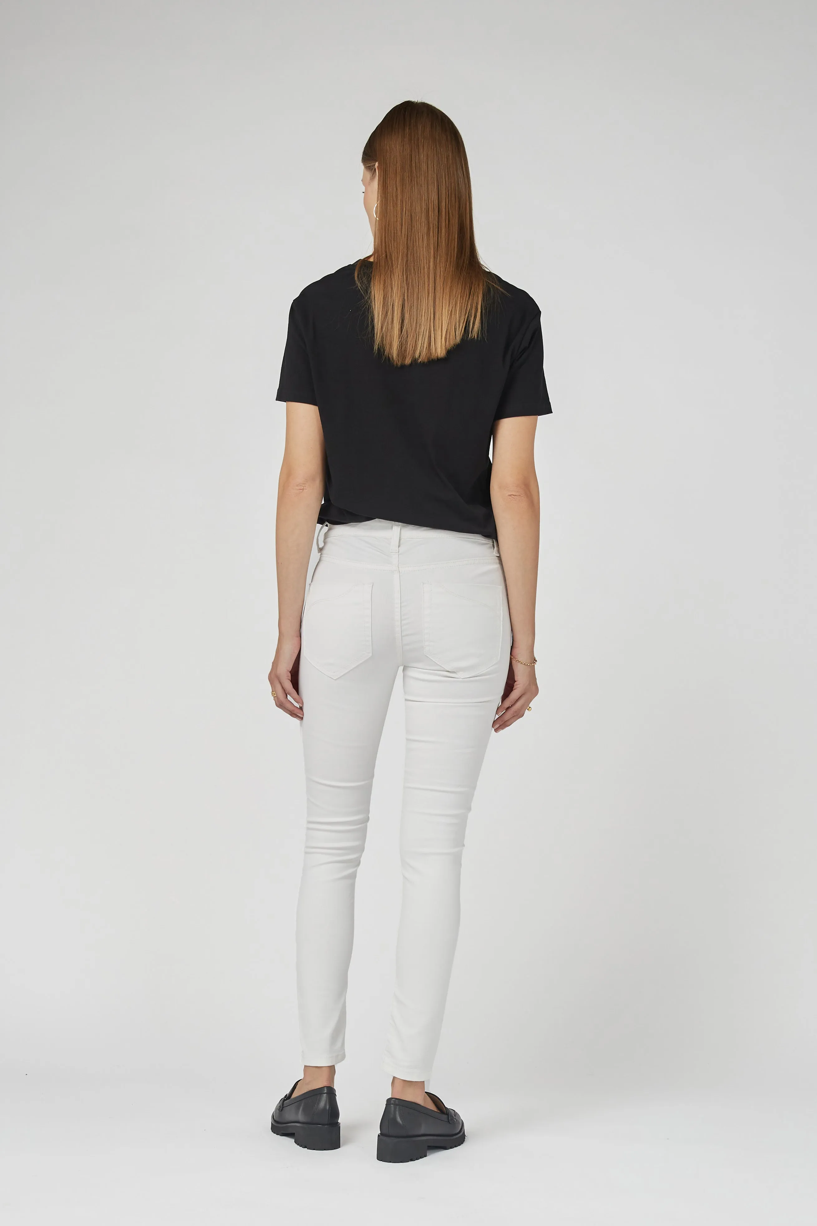 Lauren Mid Rise Coated White Jeans