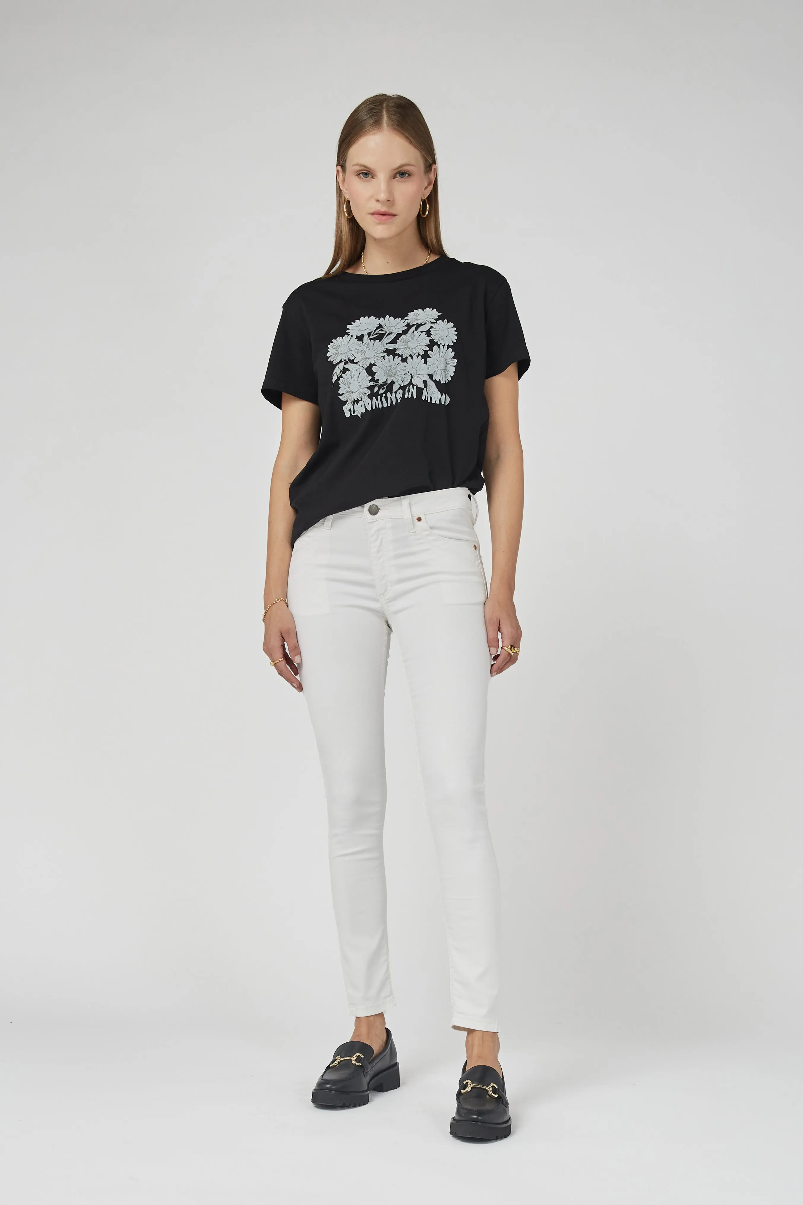 Lauren Mid Rise Coated White Jeans