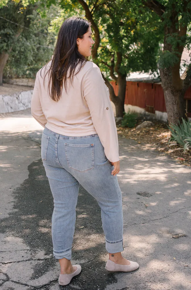 Leah Vintage Wash Boyfriend Jeans - PLUS