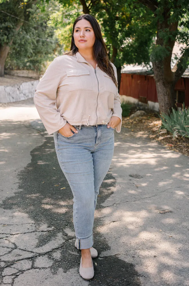 Leah Vintage Wash Boyfriend Jeans - PLUS