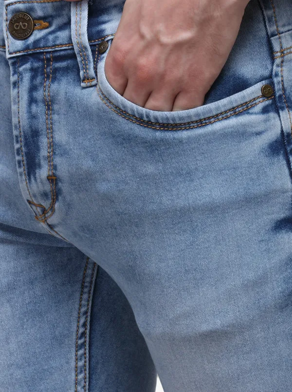 Light Blue Slim Fit Solid Jeans | JadeBlue