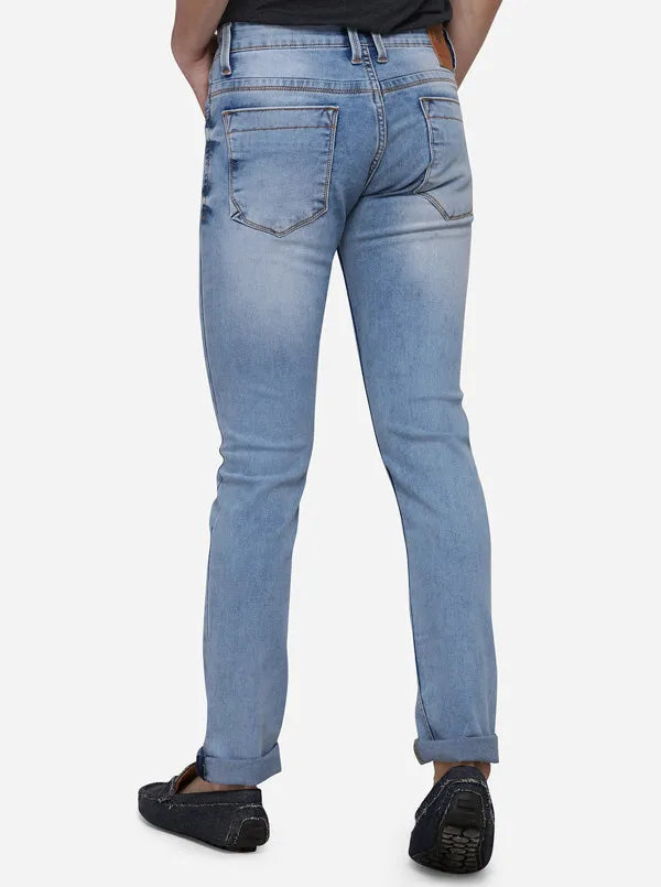 Light Blue Slim Fit Solid Jeans | JadeBlue