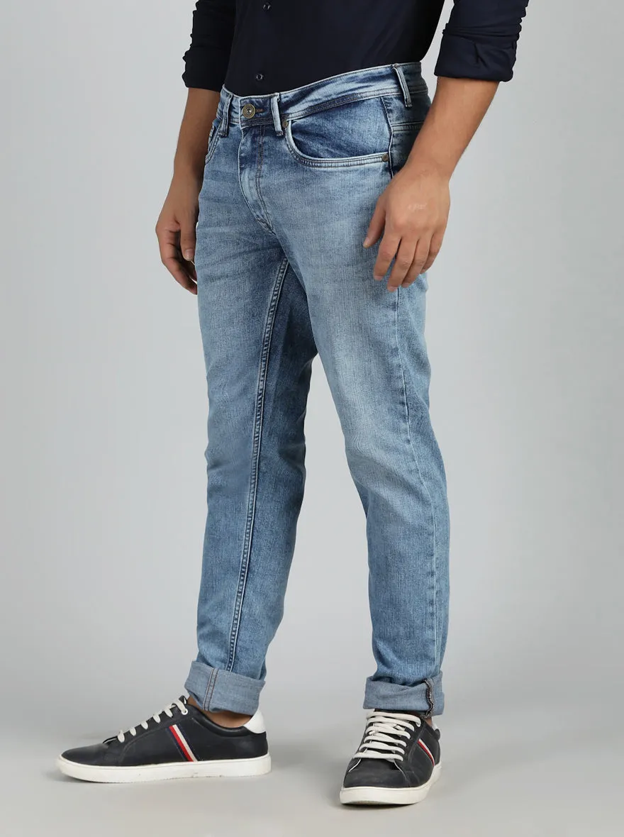 Light Blue Washed Slim Fit Jeans | JadeBlue
