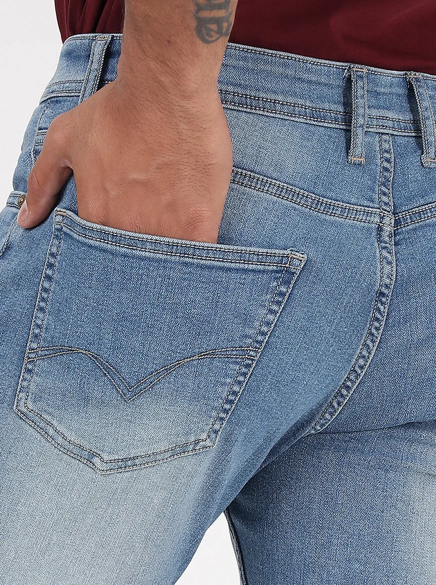 Light Blue Washed Straight Fit Jeans | JadeBlue