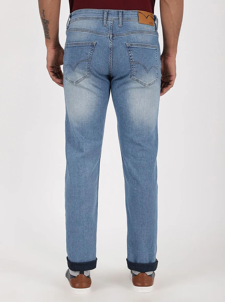 Light Blue Washed Straight Fit Jeans | JadeBlue