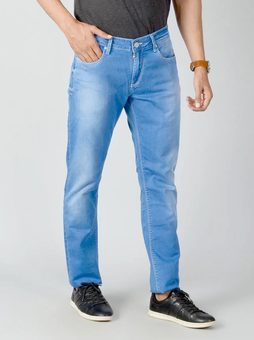 Majolica Blue Washed Slim Fit Jeans | JadeBlue