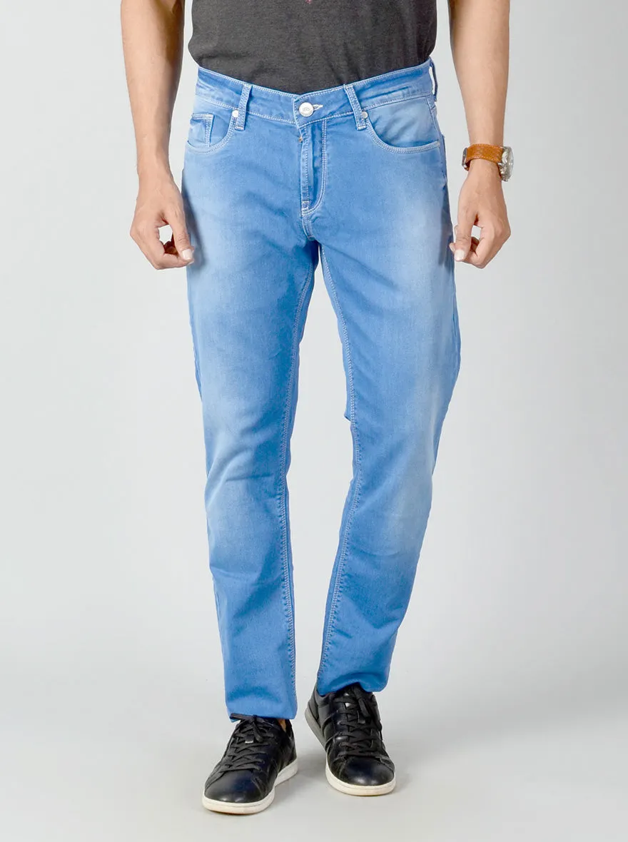 Majolica Blue Washed Slim Fit Jeans | JadeBlue
