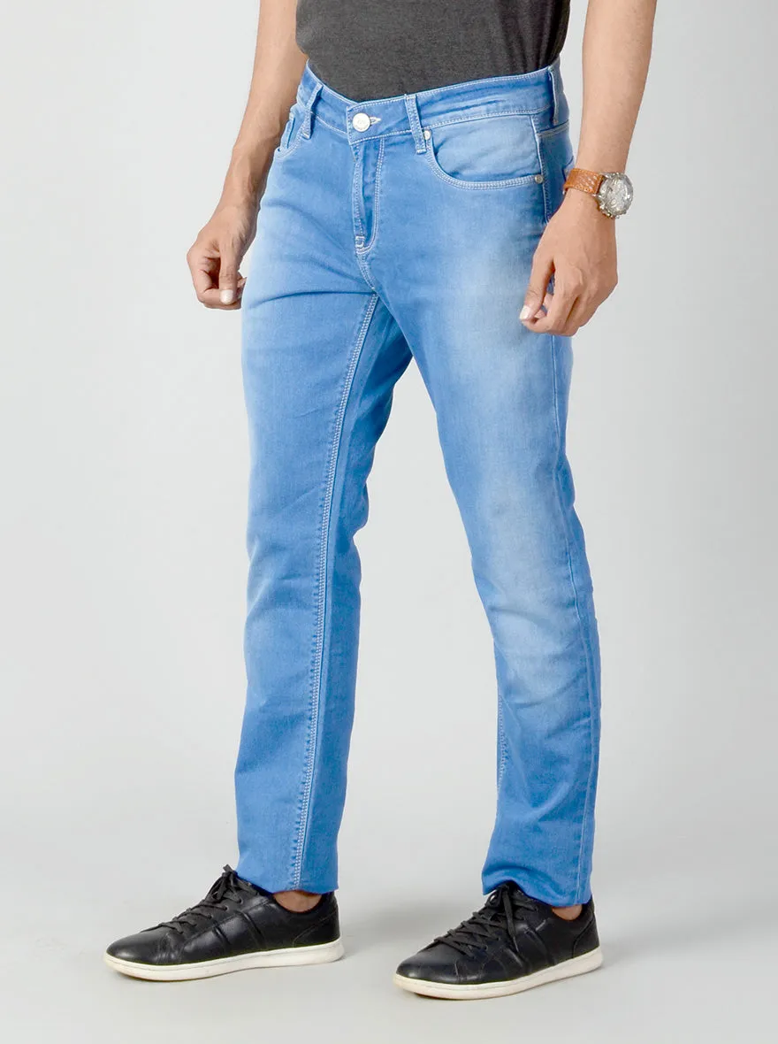 Majolica Blue Washed Slim Fit Jeans | JadeBlue