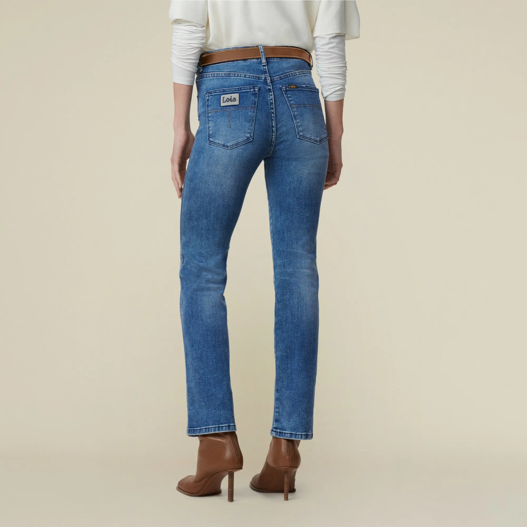 Malena-F Re Ram Cobalt - High Rise Straight Fit