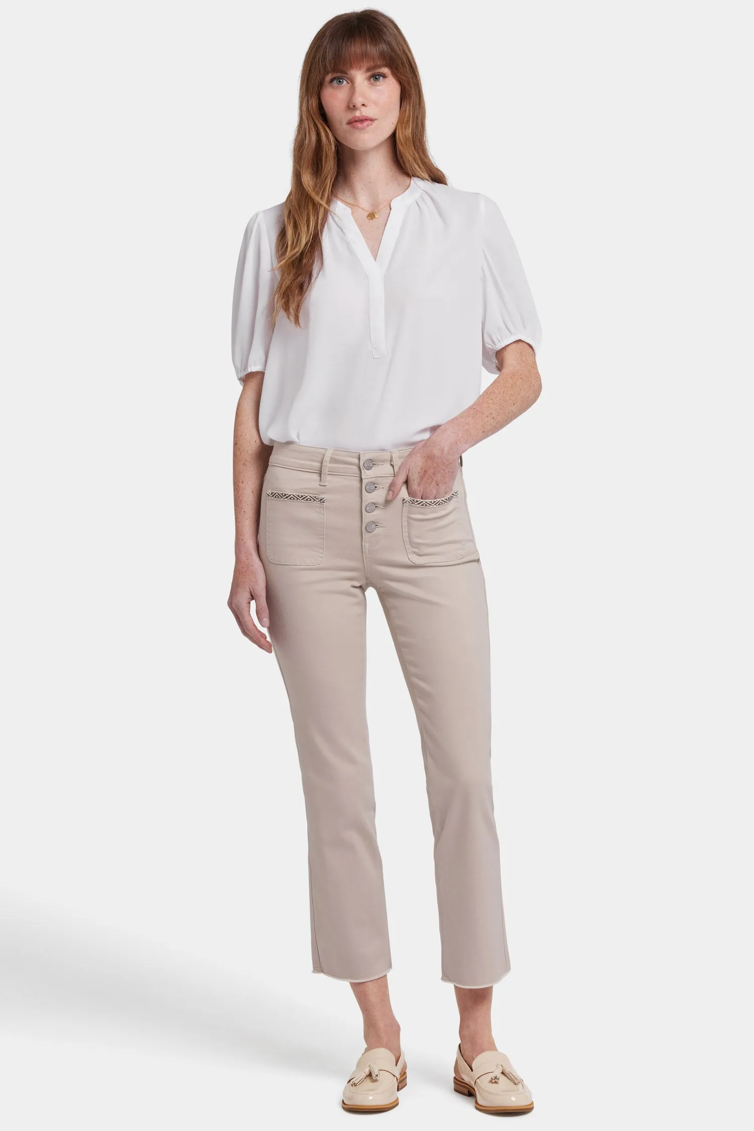 Marilyn Straight Ankle Jeans - Feather