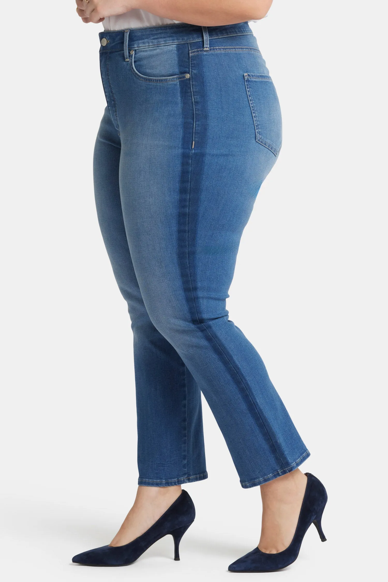 Marilyn Straight Ankle Jeans In Plus Size - Azure Wave