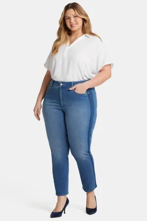 Marilyn Straight Ankle Jeans In Plus Size - Azure Wave