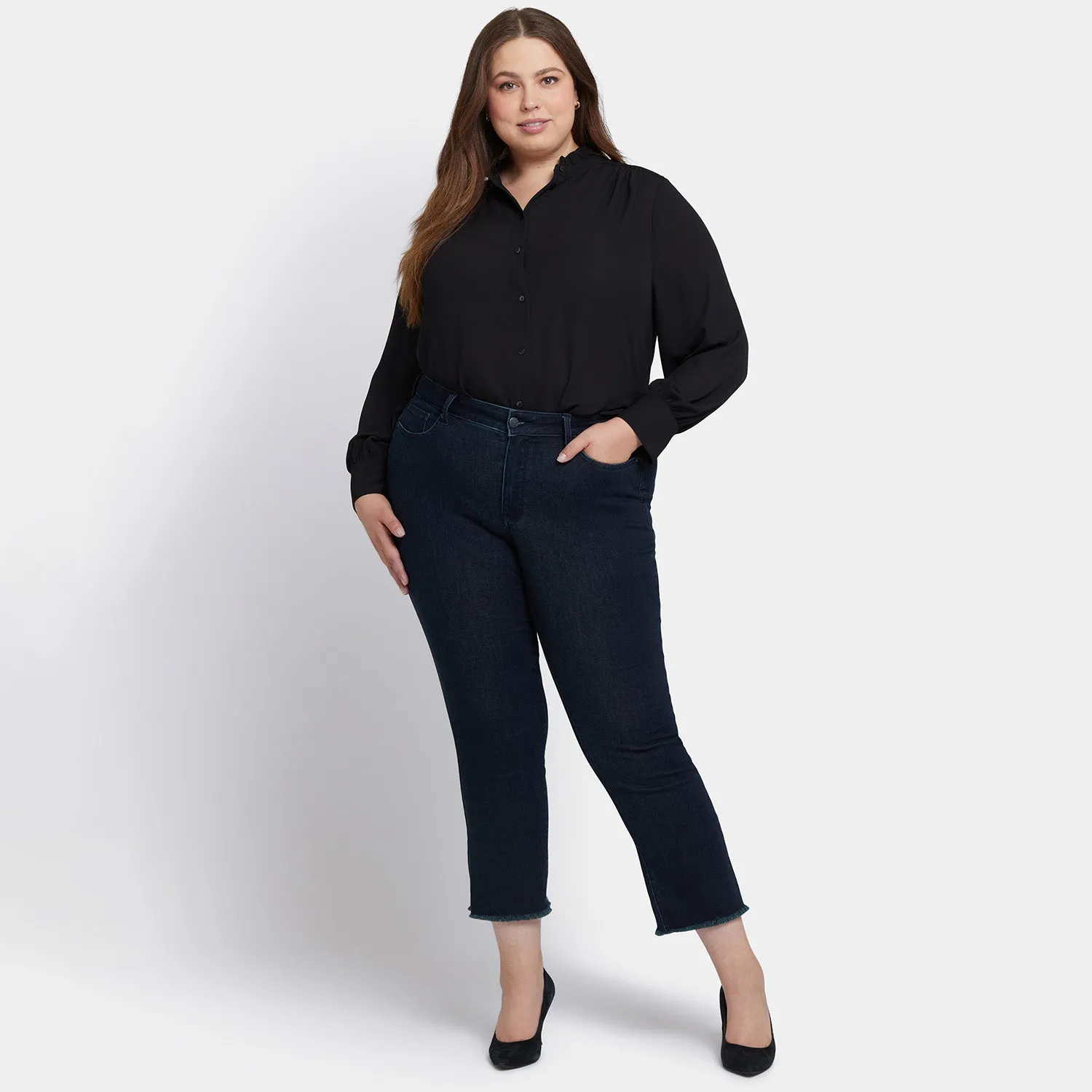 Marilyn Straight Ankle Jeans In Plus Size - Midnight Falls