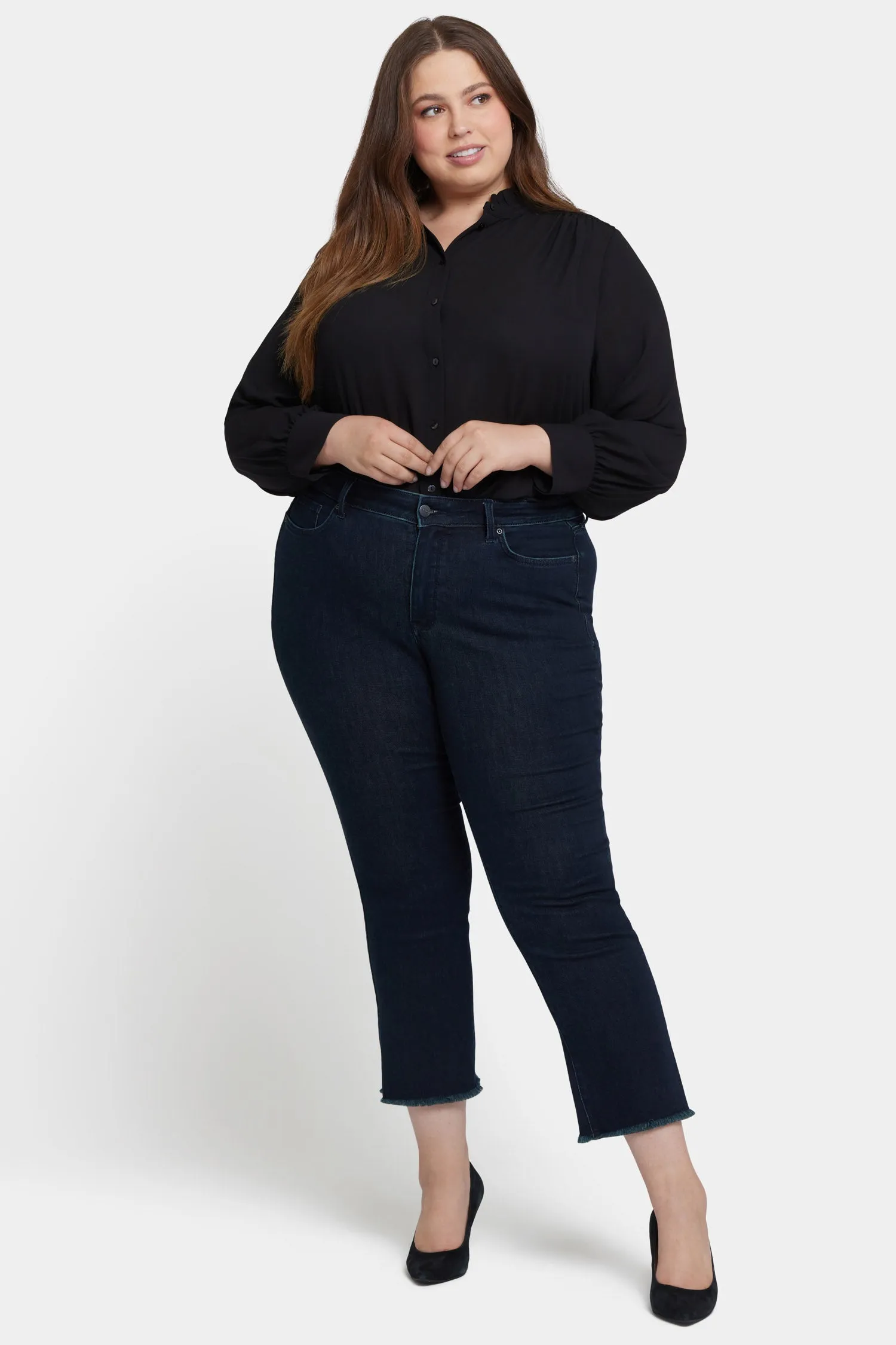 Marilyn Straight Ankle Jeans In Plus Size - Midnight Falls