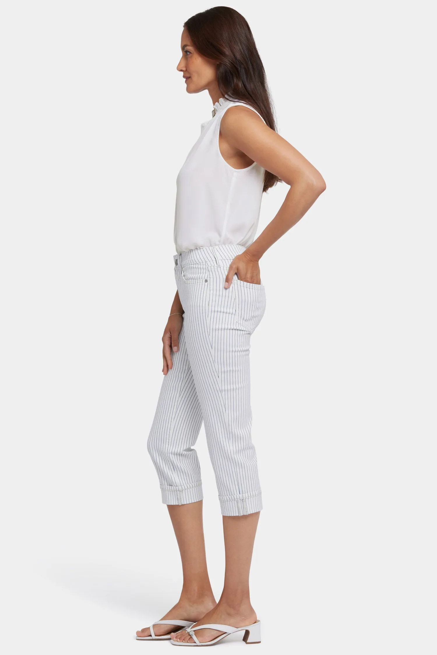 Marilyn Straight Crop Jeans - Palencia Stripe