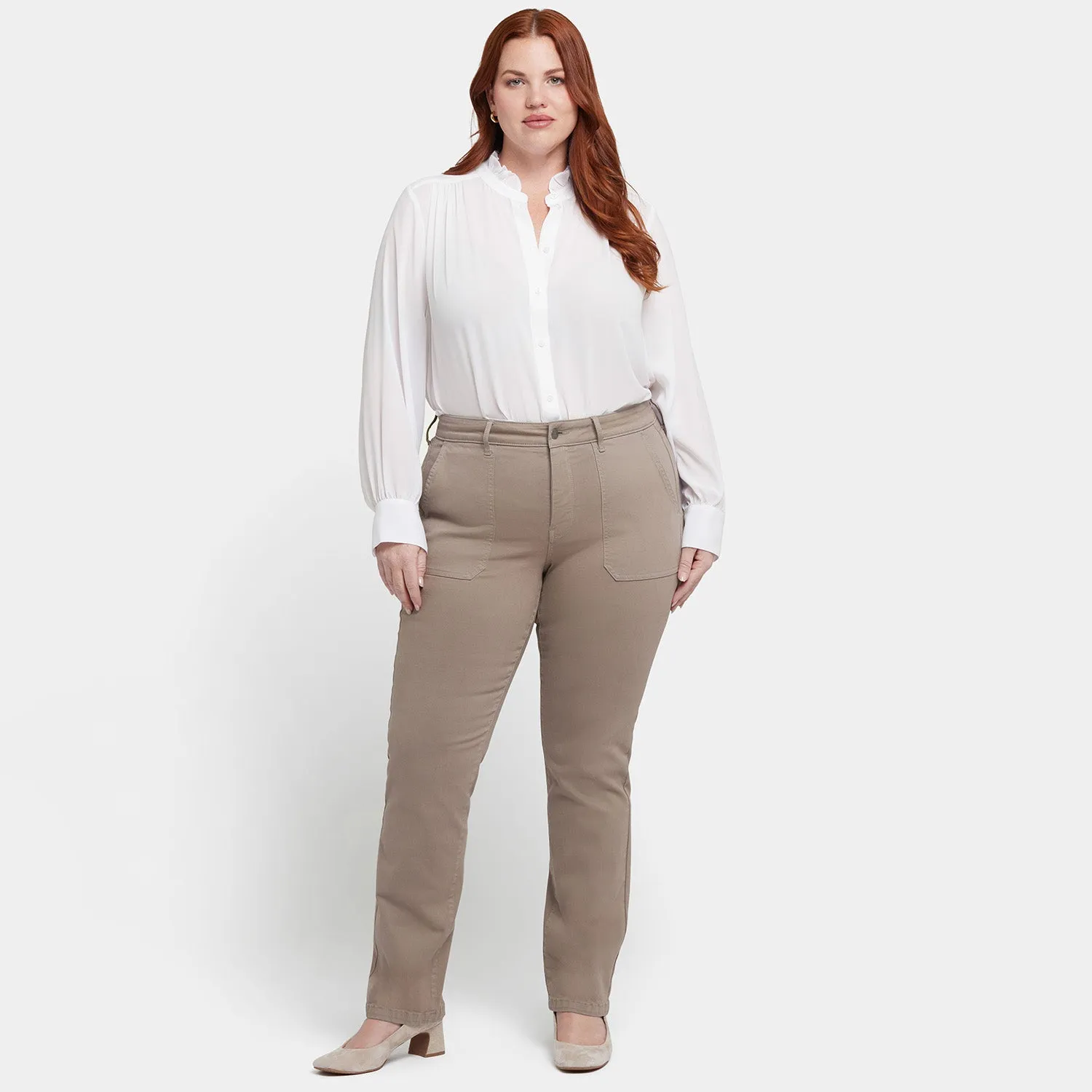 Marilyn Straight Jeans In Plus Size - Country Oak