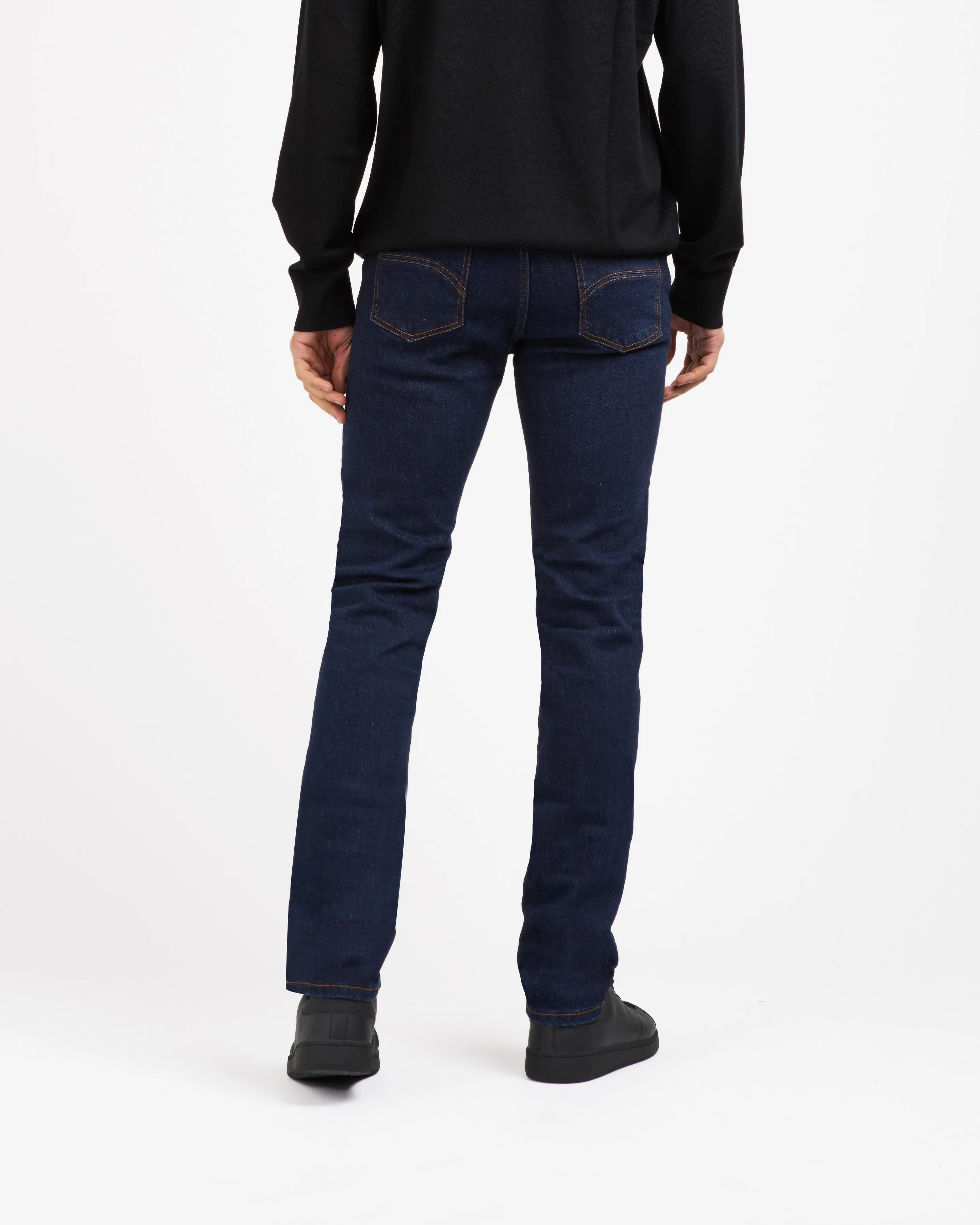 Men's fitted raw flex jeans