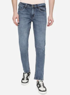 Mid Blue Washed Narrow Fit Jeans | Greenfibre