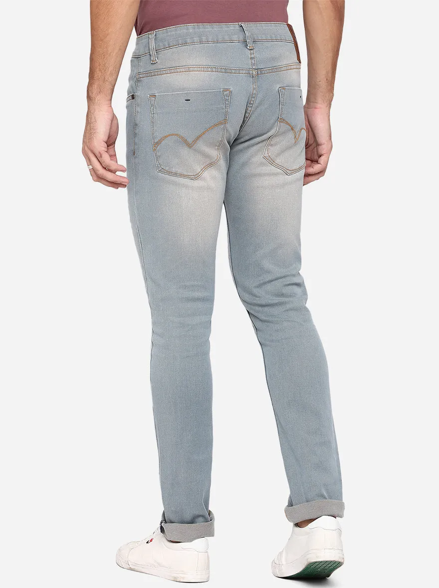 Mid Blue Washed Slim Fit Jeans | JadeBlue