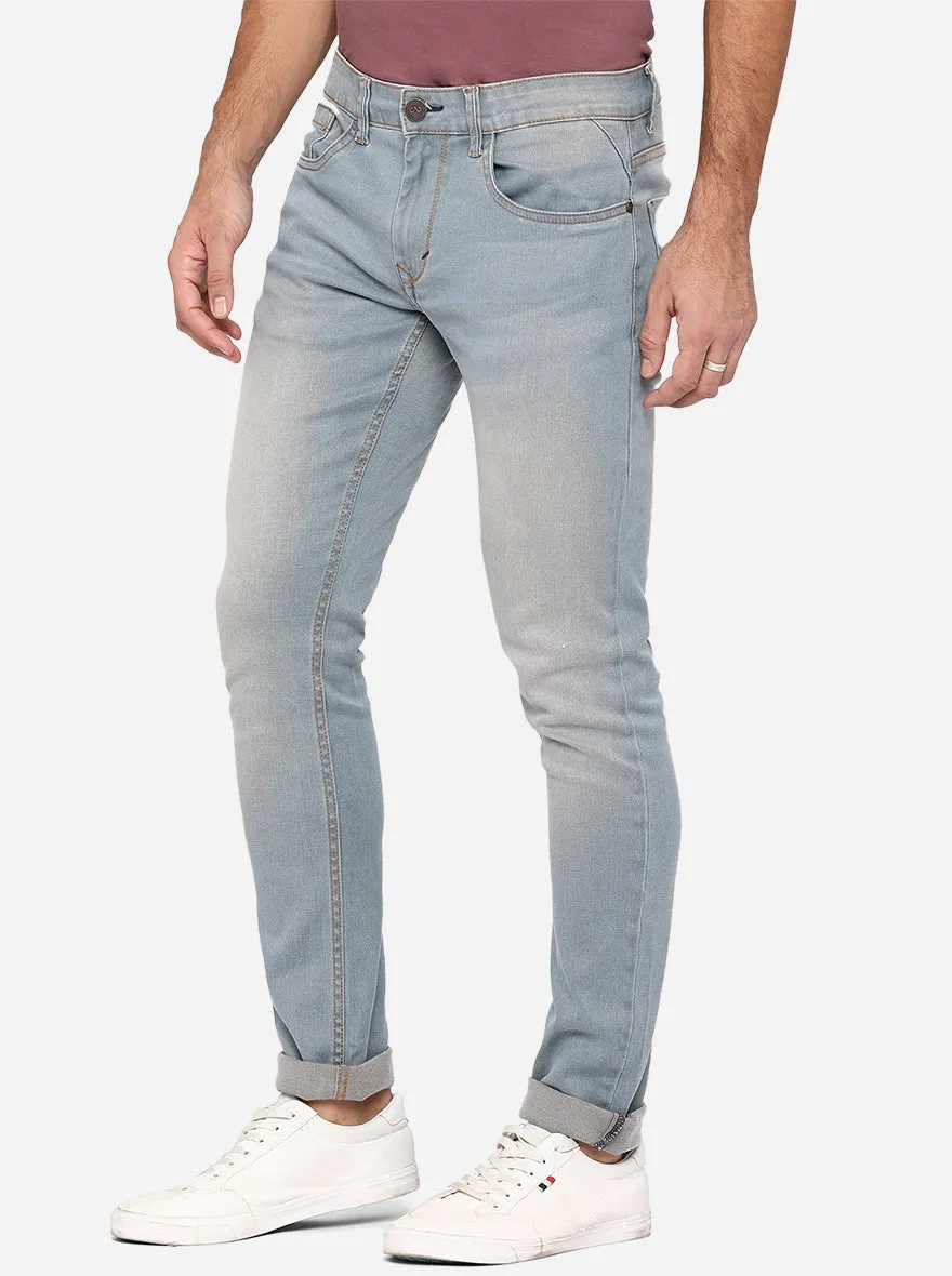 Mid Blue Washed Slim Fit Jeans | JadeBlue