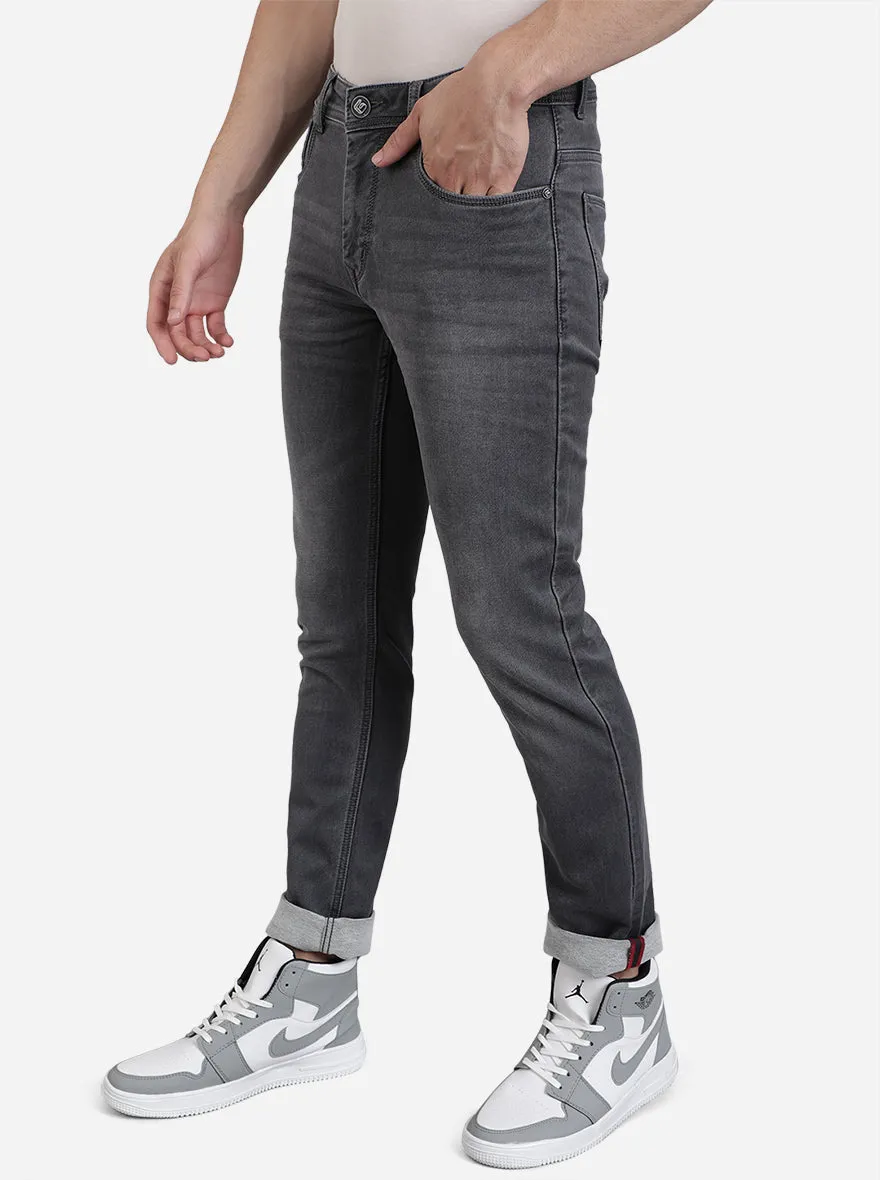 Midnight Grey Washed Straight Fit Jeans | Greenfibre