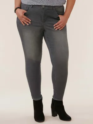 Modern "Ab"solution® High Rise Ankle Length Grey Plus Skinny Jeans