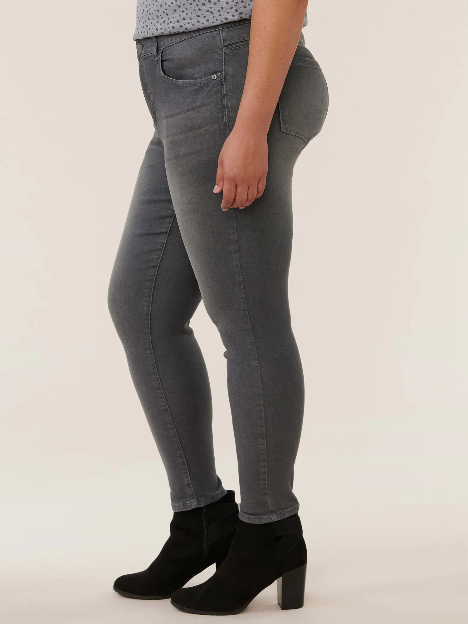 Modern "Ab"solution® High Rise Ankle Length Grey Plus Skinny Jeans