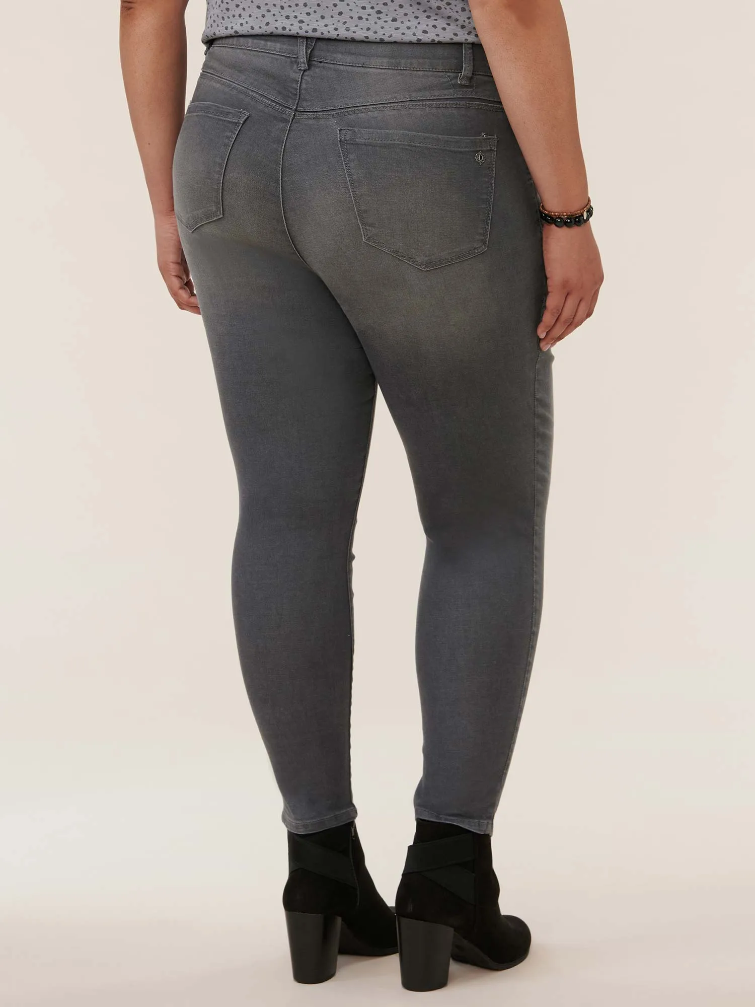 Modern "Ab"solution® High Rise Ankle Length Grey Plus Skinny Jeans