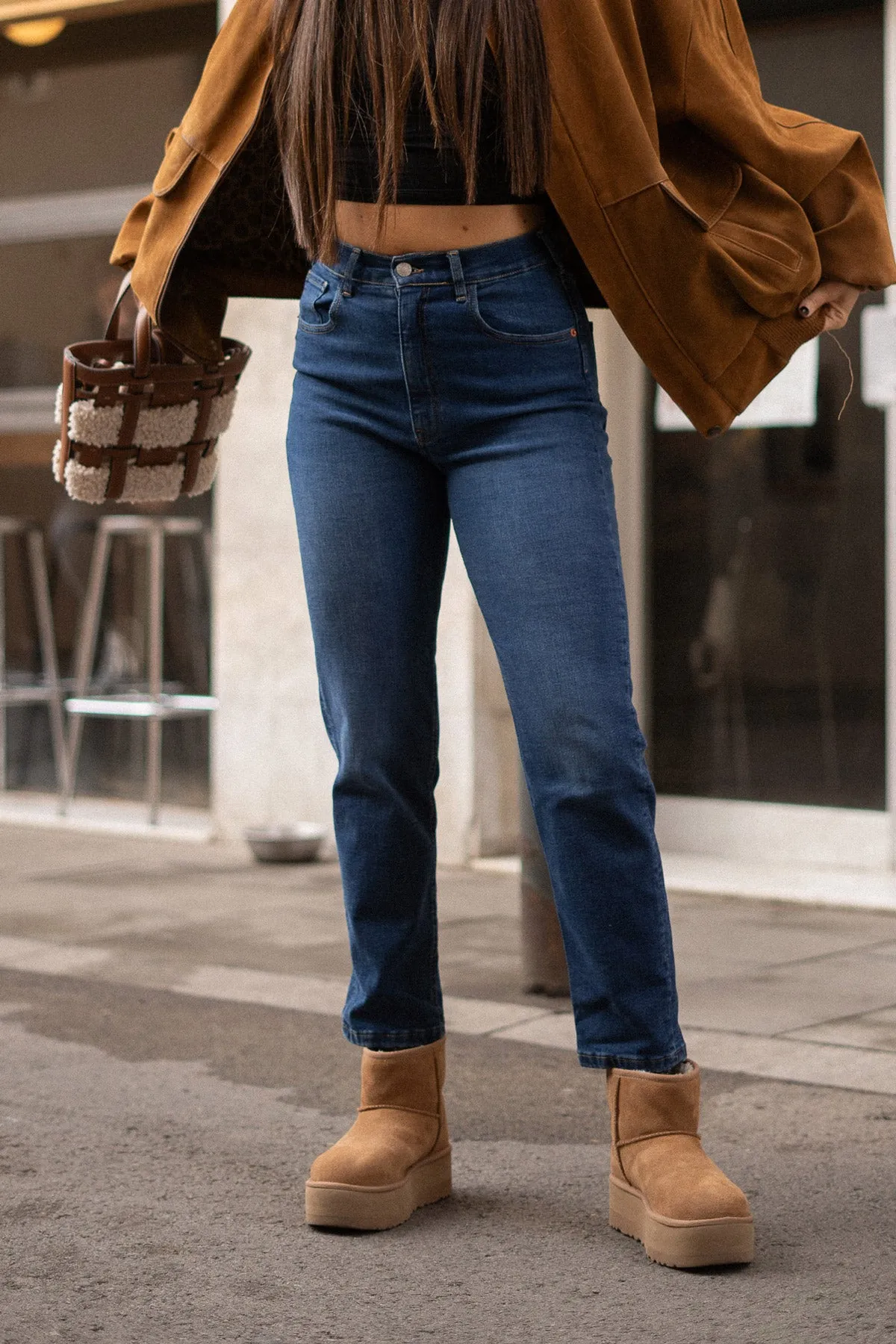 MOM HIGH RISE - DARK BLUE