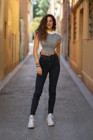 MOM TALL HIGH RISE - BLACK