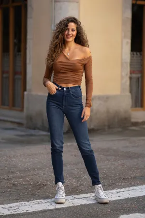 MOM TALL HIGH RISE - DARK BLUE
