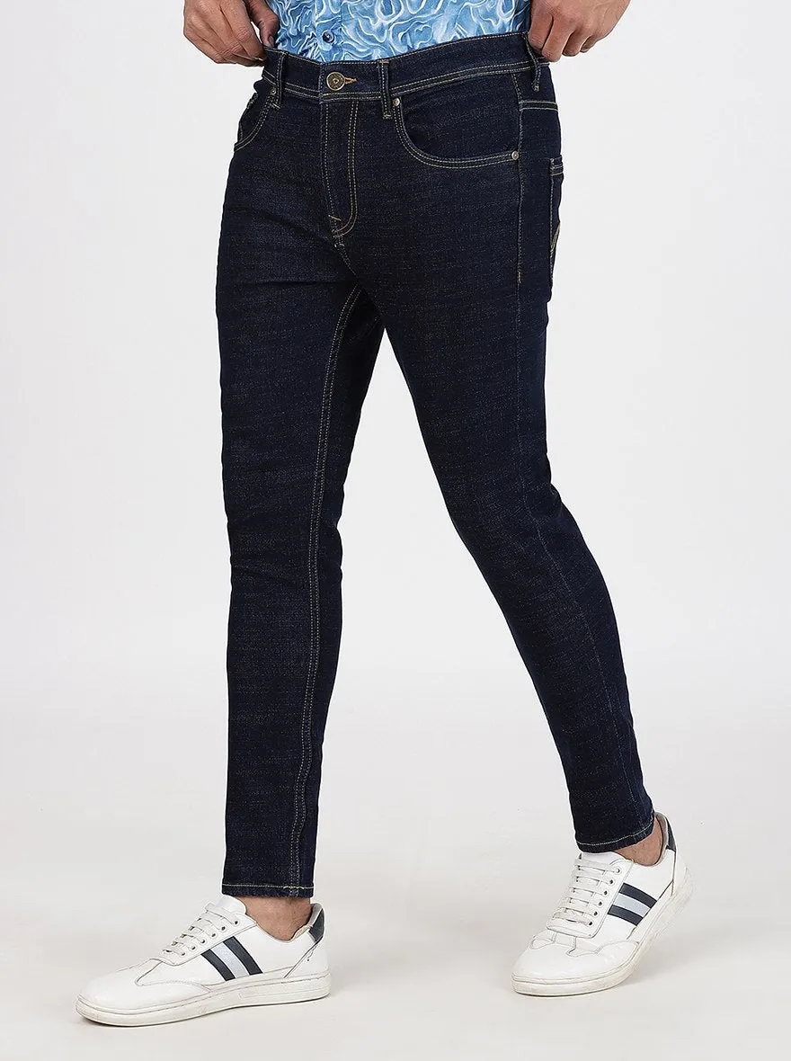 Navy Blue Washed Rider Fit Jeans | JadeBlue
